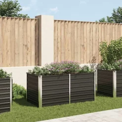 vidaXL Jardinera elevada acero galvanizado gris antracita 160x80x77cm Online