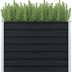 vidaXL Jardín-Jardinera elevada acero galvanizado gris 100x100x77cm