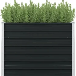 vidaXL Jardín-Jardinera elevada acero galvanizado gris 100x100x77cm