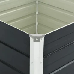 vidaXL Jardín-Jardinera elevada acero galvanizado gris 100x100x77cm