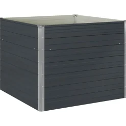 vidaXL Jardín-Jardinera elevada acero galvanizado gris 100x100x77cm