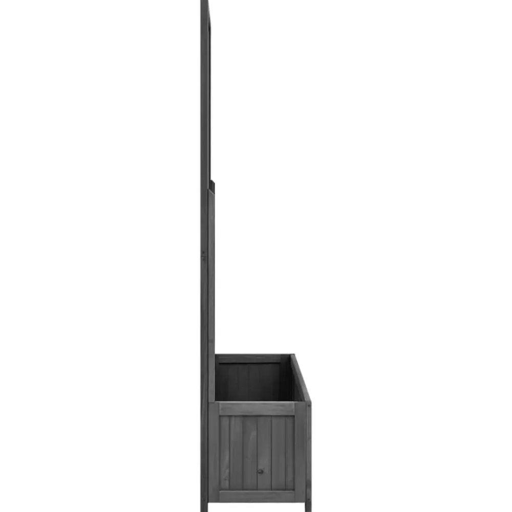 vidaXL Jardinera enrejada de jardín madera de abeto 70x30x135cm Negro Hot
