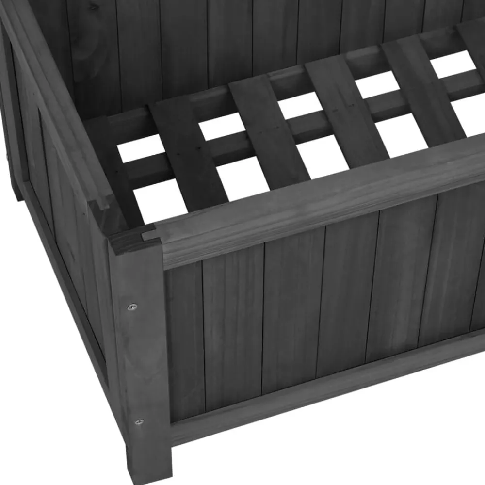 vidaXL Jardinera enrejada de jardín madera de abeto 70x30x135cm Negro Hot