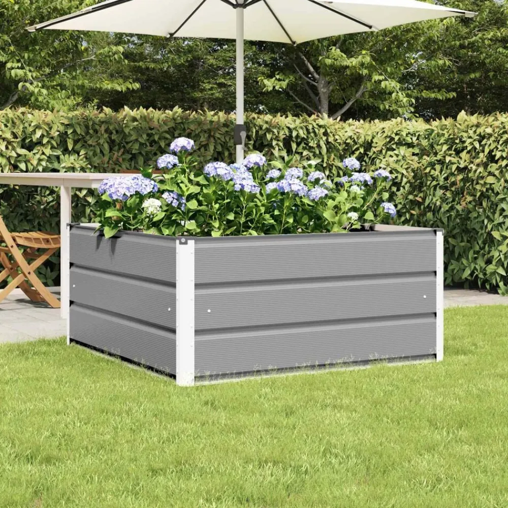vidaXL Jardín-Jardinera 100 x 100 x 45 cm Acero