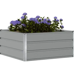 vidaXL Jardín-Jardinera 100 x 100 x 45 cm Acero