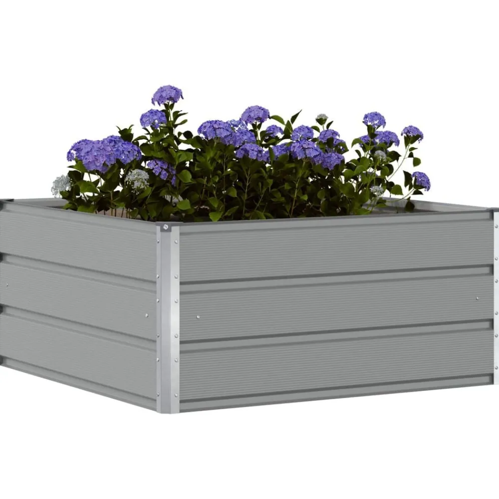 vidaXL Jardín-Jardinera 100 x 100 x 45 cm Acero
