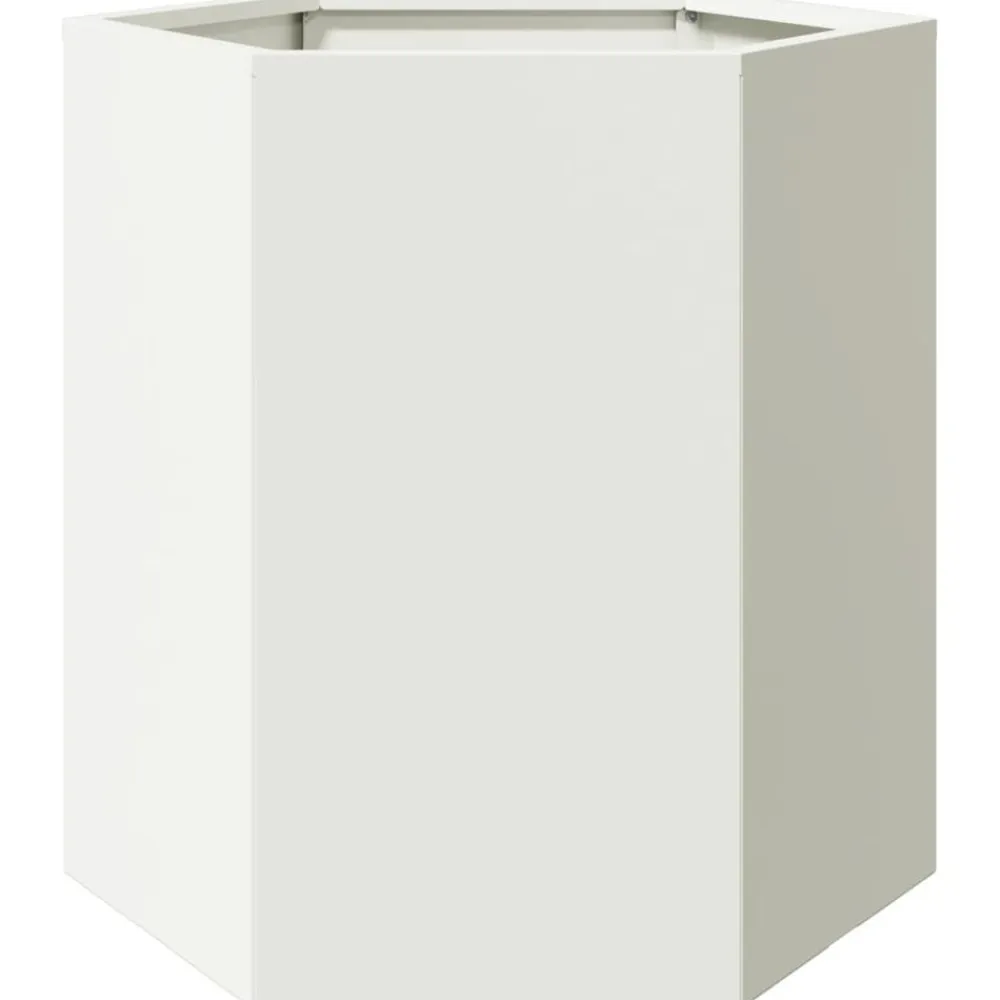vidaXL Jardinera hexagonal acero blanco 46x40x45 cm Acero/Blanco Online