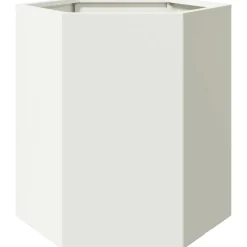 vidaXL Jardinera hexagonal acero blanco 46x40x45 cm Acero/Blanco Online
