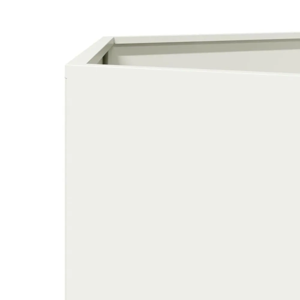 vidaXL Jardinera hexagonal acero blanco 46x40x45 cm Acero/Blanco Online