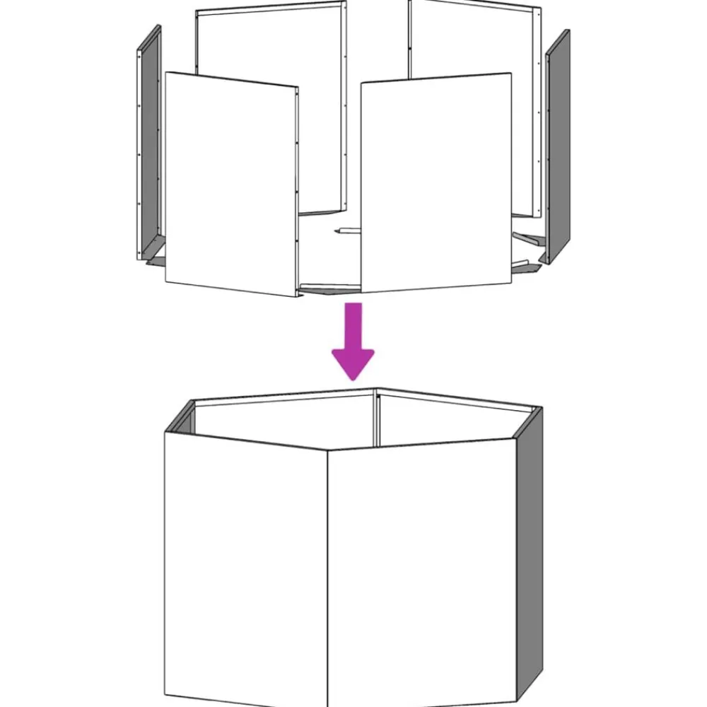 vidaXL Jardinera hexagonal acero blanco 46x40x45 cm Acero/Blanco Online