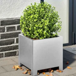 vidaXL Jardinera hexagonal de acero galvanizado 30x30x30 cm Acero galvanizado/gris Clearance