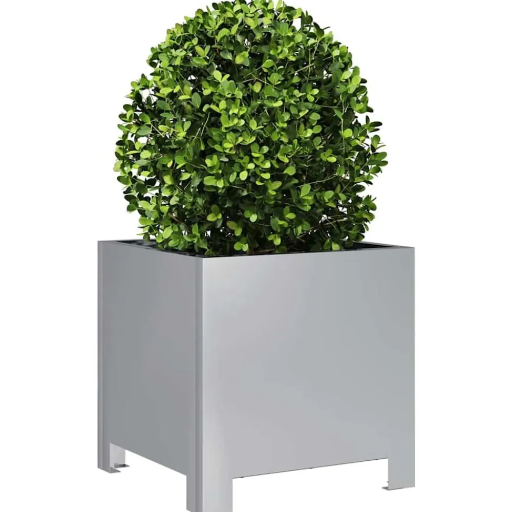 vidaXL Jardinera hexagonal de acero galvanizado 30x30x30 cm Acero galvanizado/gris Clearance