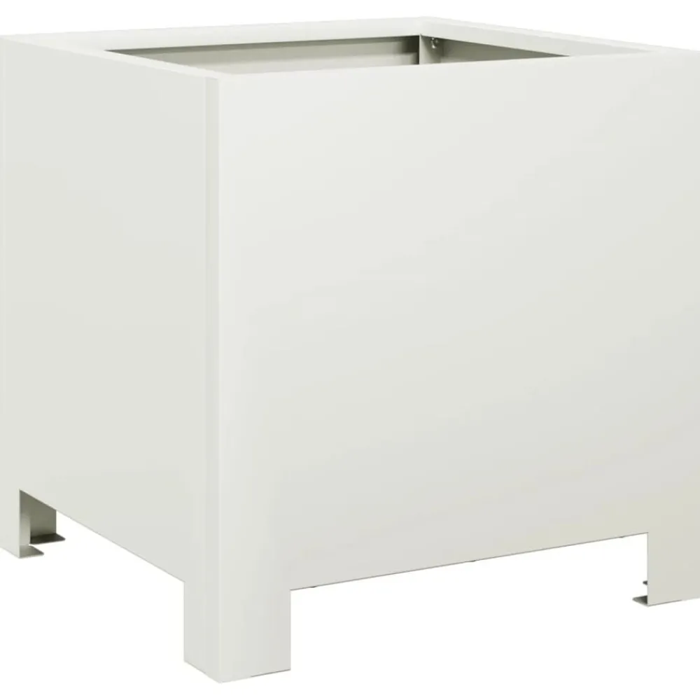 vidaXL Jardinera hexagonal acero blanca 30x30x30 cm Acero/Blanco Best