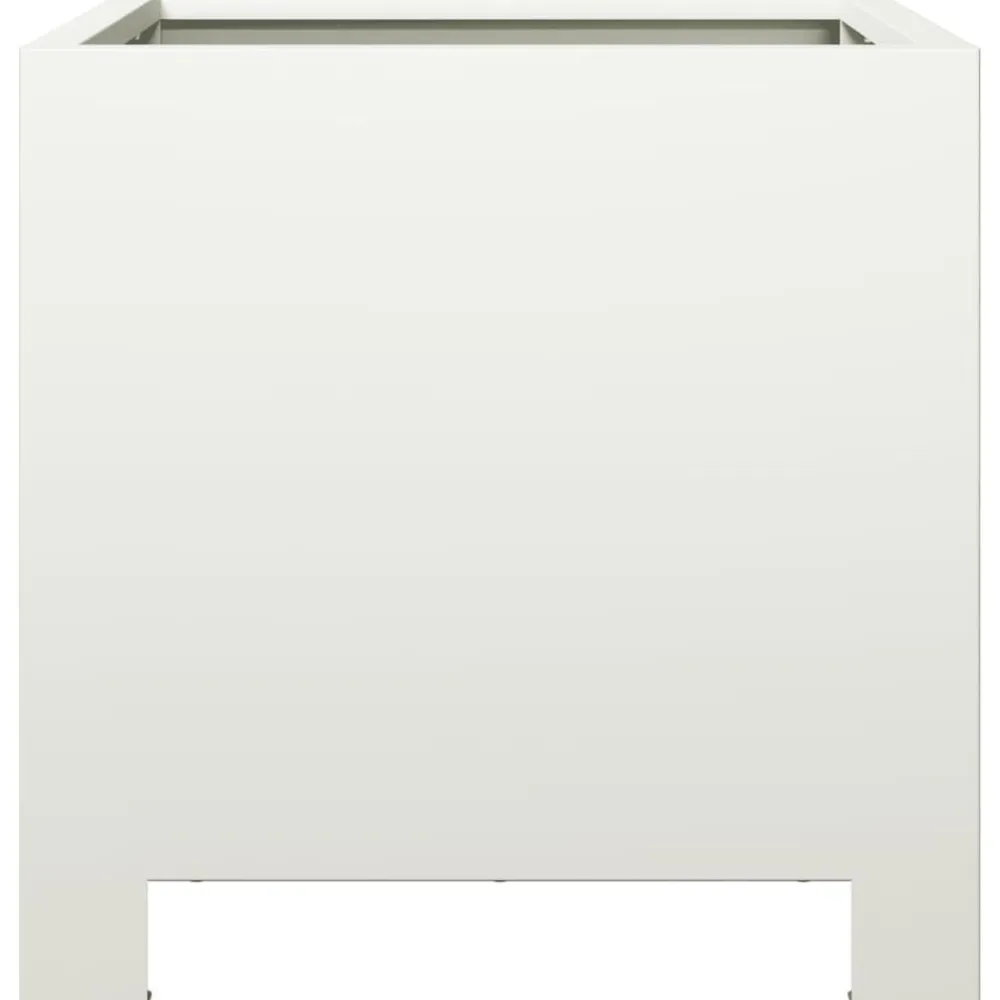 vidaXL Jardinera hexagonal acero blanca 30x30x30 cm Acero/Blanco Best