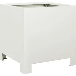 vidaXL Jardinera hexagonal acero blanca 30x30x30 cm Acero/Blanco Best