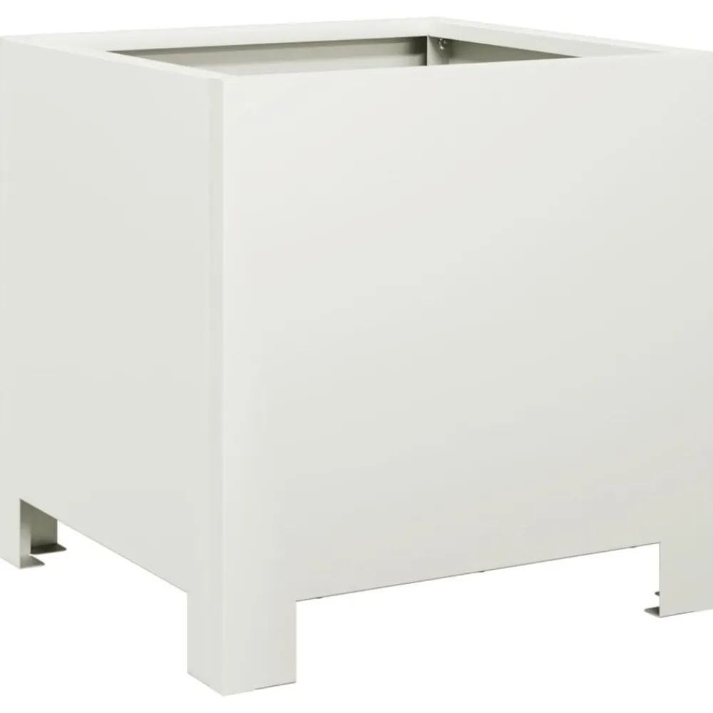 vidaXL Jardinera hexagonal acero blanca 30x30x30 cm Acero/Blanco Best