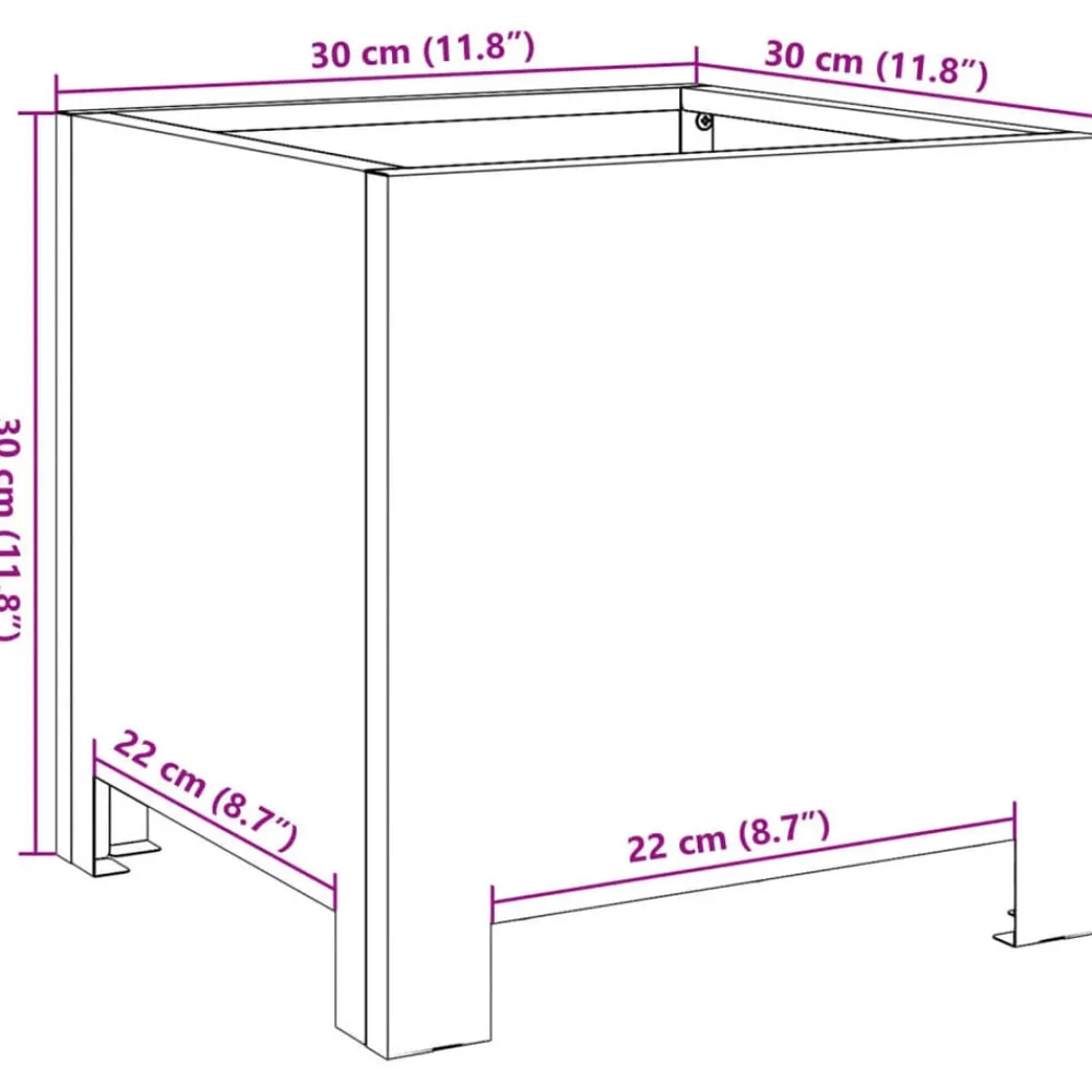 vidaXL Jardinera hexagonal acero blanca 30x30x30 cm Acero/Blanco Best