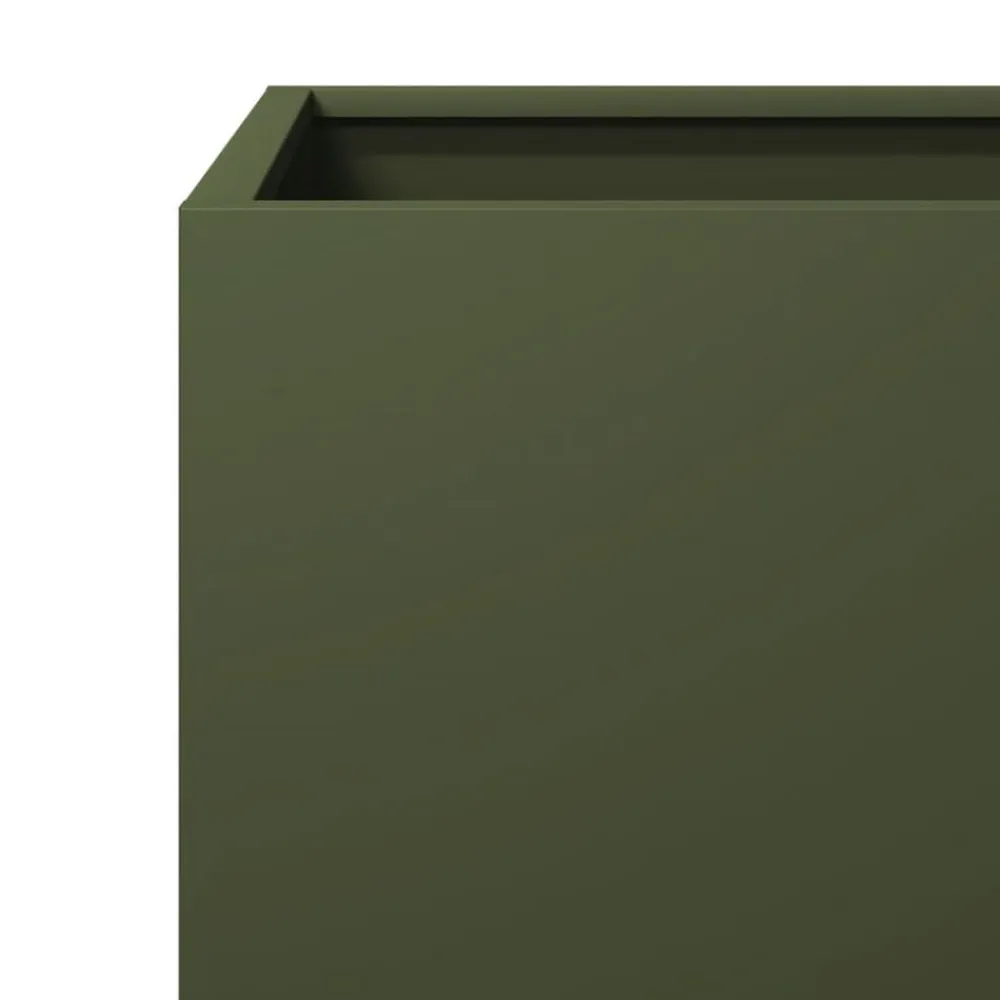 vidaXL Jardín-Jardinera hexagonal acero verde oliva 30x30x30 cm