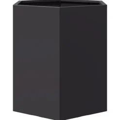 vidaXL Jardinera hexagonal acero negra 46x40x45 cm Acero/Negro New
