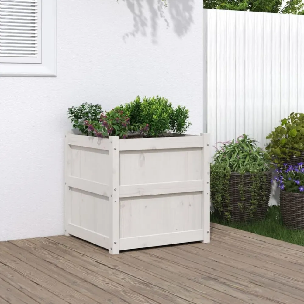 vidaXL Jardín-Jardinera madera maciza de 60x60x60 cm