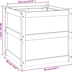 vidaXL Jardín-Jardinera madera maciza de 60x60x60 cm