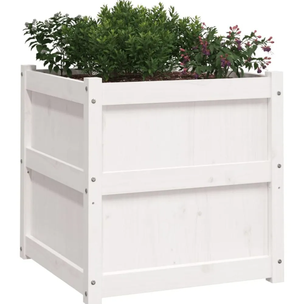 vidaXL Jardín-Jardinera madera maciza de 60x60x60 cm