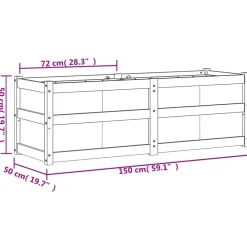 vidaXL Jardín-Jardinera madera maciza de 150x50x50 cm
