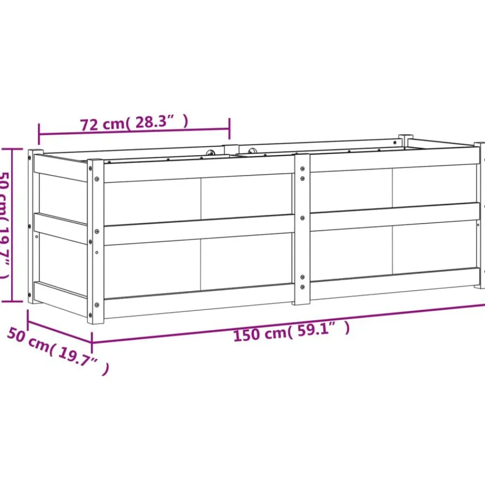 vidaXL Jardín-Jardinera madera maciza de 150x50x50 cm