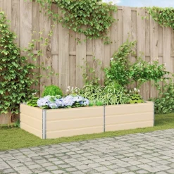 vidaXL Jardín-Jardinera 195 x 100 x 45 cm Acero Galvanizado