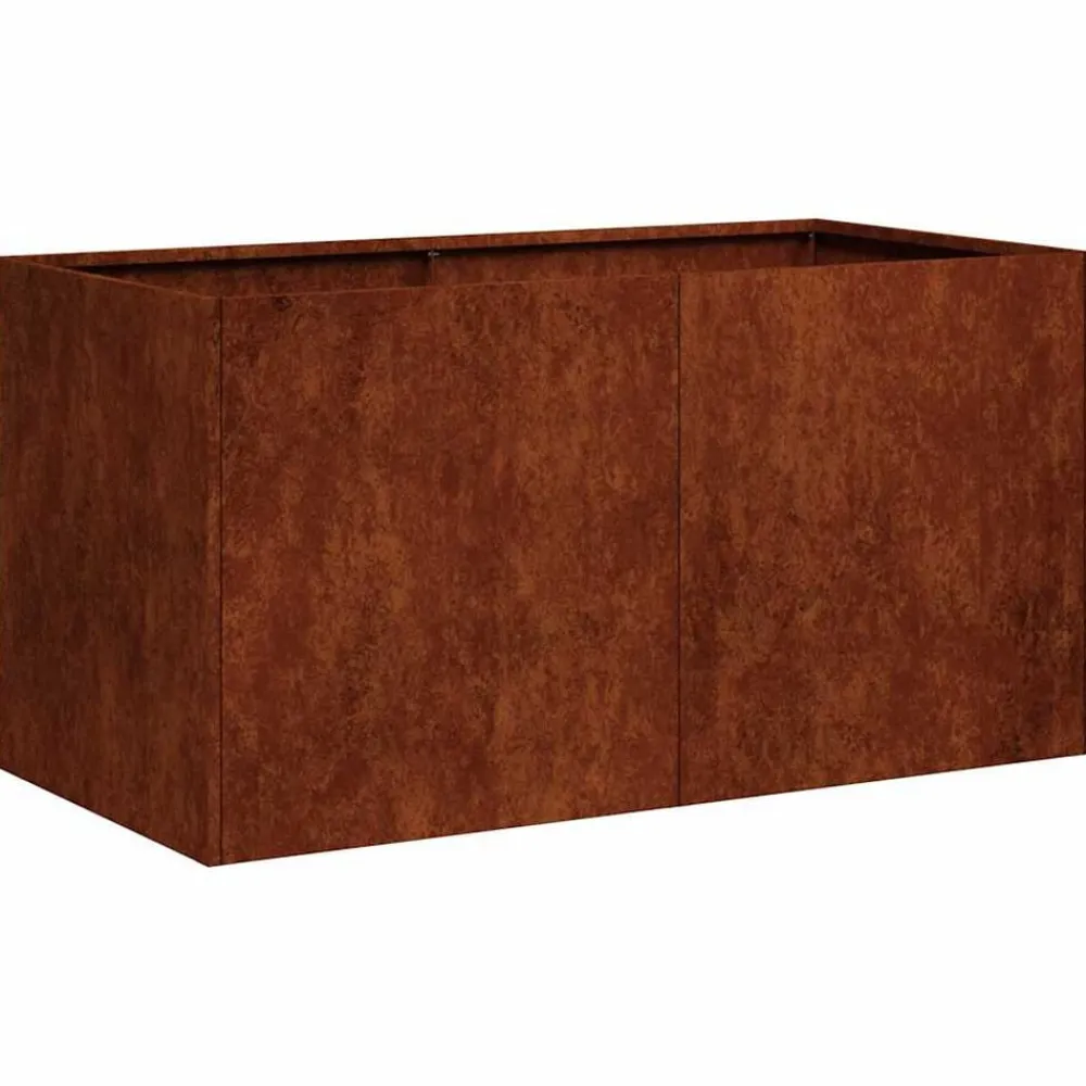 vidaXL Jardín-Jardinera oxidada 80x40x40 cm acero corten