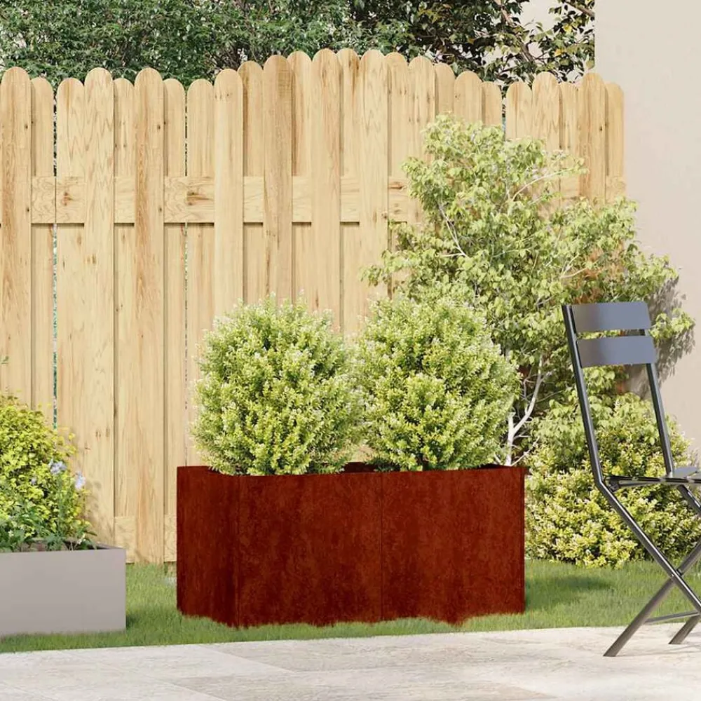 vidaXL Jardín-Jardinera oxidada 80x40x40 cm acero corten