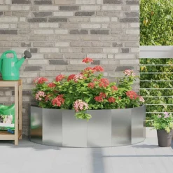 vidaXL Jardín-Jardinera Plateado 120 x 60 x 35 cm