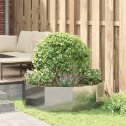 vidaXL Jardín-Jardinera Plateado 120 x 120 x 35 cm