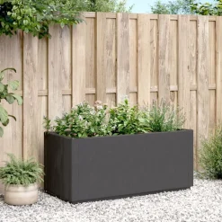 vidaXL Jardinera PP 80x36x35 cm Gris oscuro Hot