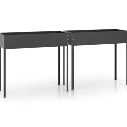 vidaXL Jardín-Jardineras 2 unidades acero galvanizado gris antracita