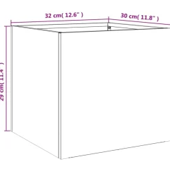 vidaXL Jardín-Jardineras 2 unidades acero blanco 32x30x29 cm