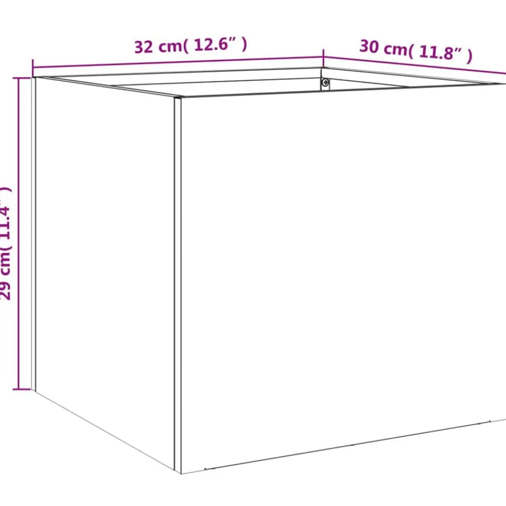 vidaXL Jardín-Jardineras 2 unidades acero blanco 32x30x29 cm