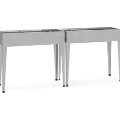 vidaXL Jardineras 2 unidades acero galvanizado