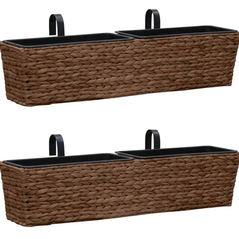 vidaXL Jardineras 2 unidades jacinto de agua marrón Marrón Best