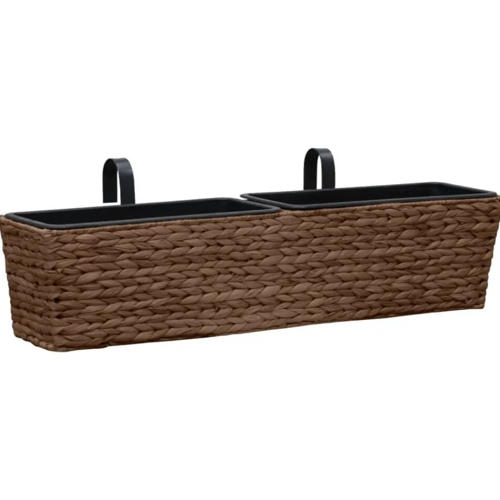 vidaXL Jardineras 2 unidades jacinto de agua marrón Marrón Best
