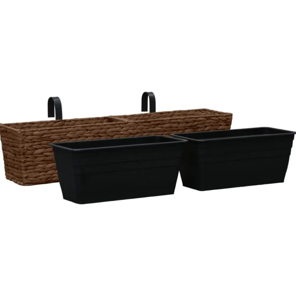 vidaXL Jardineras 2 unidades jacinto de agua marrón Marrón Best