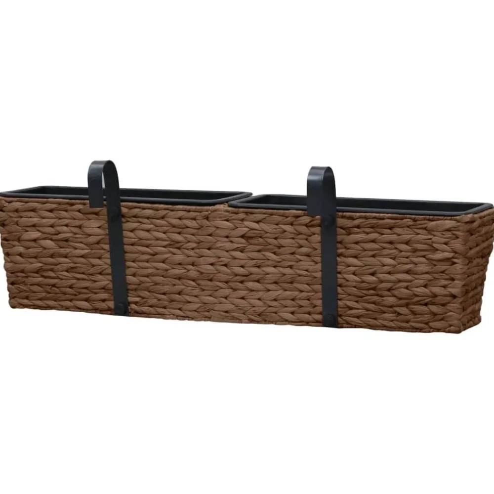 vidaXL Jardineras 2 unidades jacinto de agua marrón Marrón Best