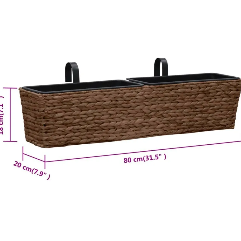 vidaXL Jardineras 2 unidades jacinto de agua marrón Marrón Best