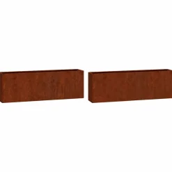 vidaXL Jardín-Jardineras de pared 2 uds acero corten oxidado 53x10x17 cm