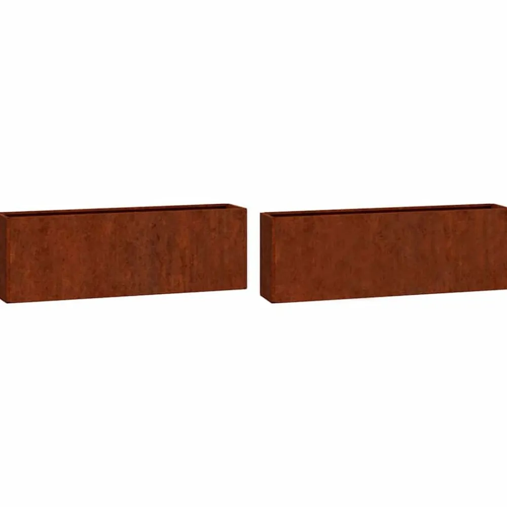 vidaXL Jardín-Jardineras de pared 2 uds acero corten oxidado 53x10x17 cm