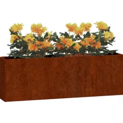vidaXL Jardín-Jardineras de pared 2 uds acero corten oxidado 53x10x17 cm