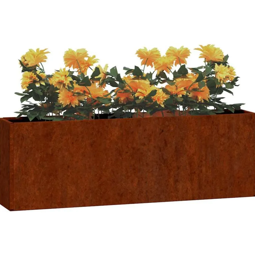 vidaXL Jardín-Jardineras de pared 2 uds acero corten oxidado 53x10x17 cm