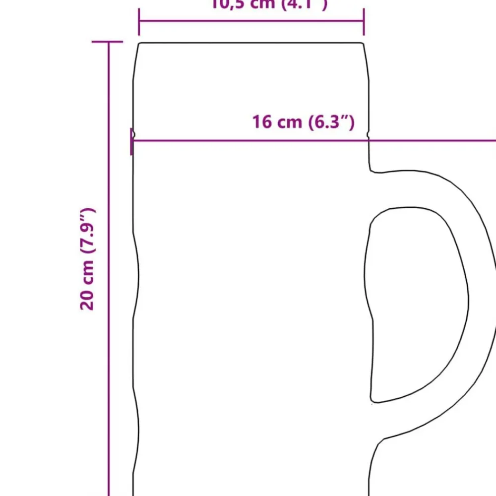 vidaXL Jarras de cerveza con asa 6 unidades 1000 ml Online