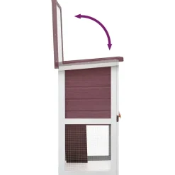 vidaXL Jaula conejera con 1 puerta madera marrón Marrón Hot