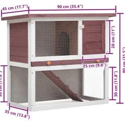 vidaXL Jaula conejera con 1 puerta madera marrón Marrón Hot